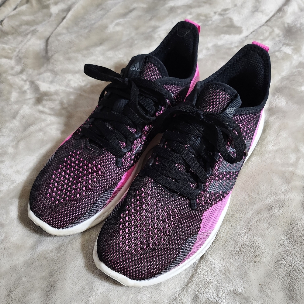 Adidas Black and Pink Shoes